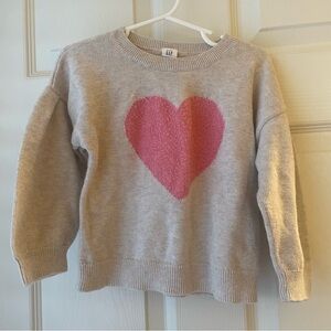 Baby Gap Balloon Sleeve Pink Heart Sweater, size 4T